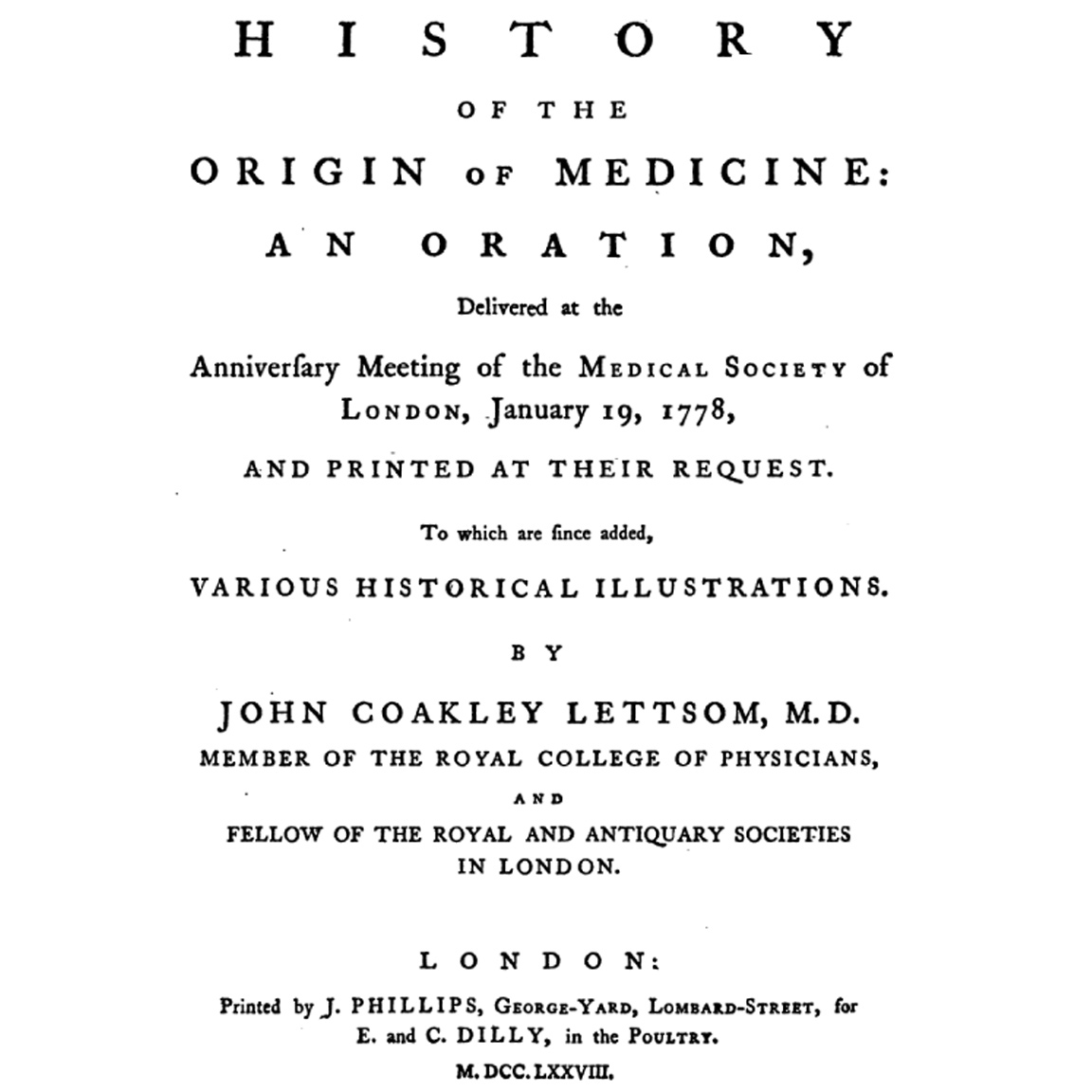 1778-LETTSOM-History-Origin-Medicine-title
