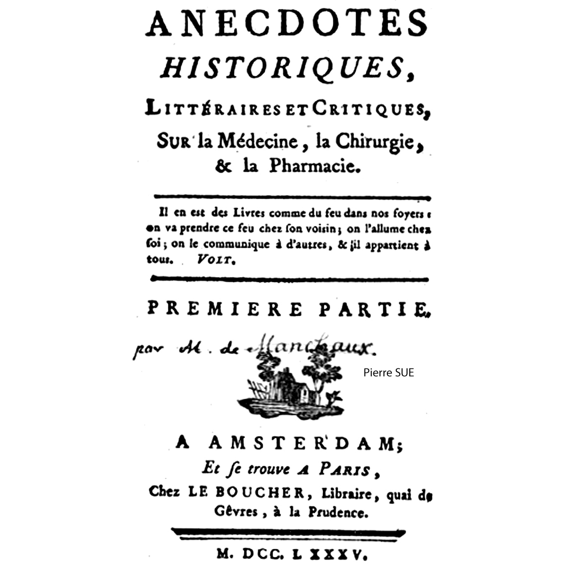 1785-SUE-Anecdotes-Hist-Méd-Chir-V-1-2-titre