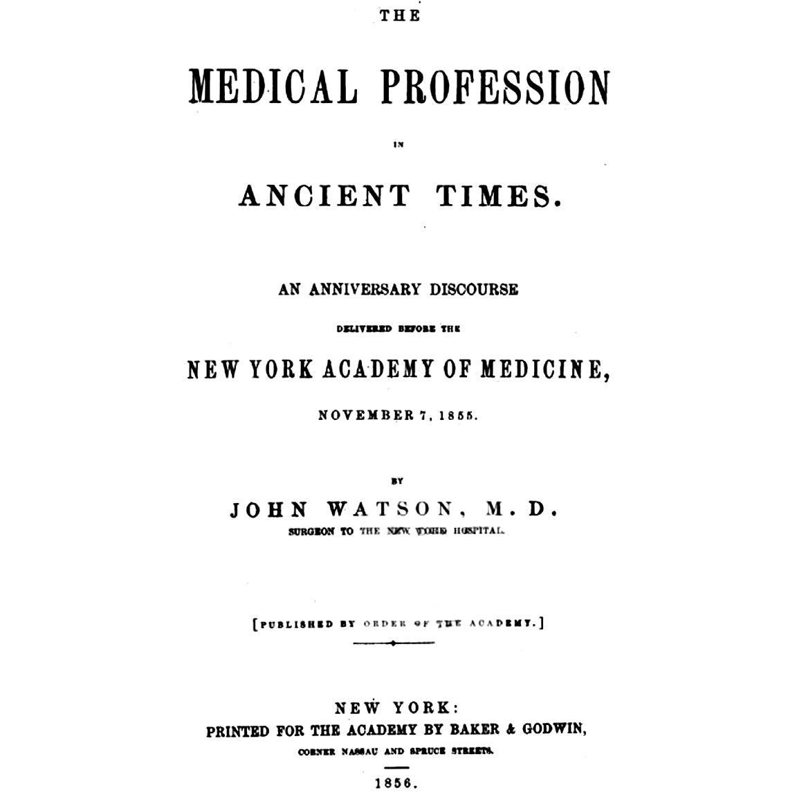 1856-WATSON-Med-Profession-Ancient-Times-title
