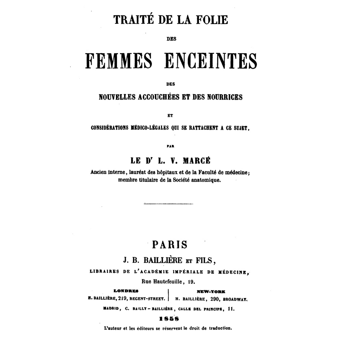 1858-MARCÉ-Folie-Grossesse-titre