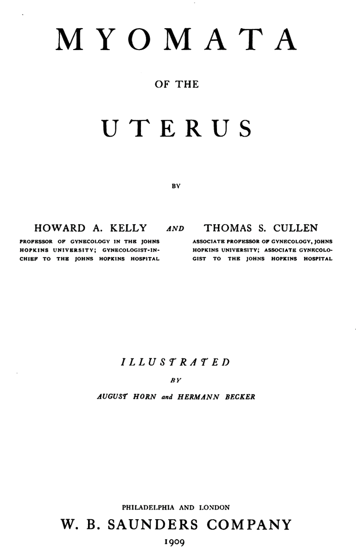 1909-KELLY-CULLEN-Myomata-Uterus-title