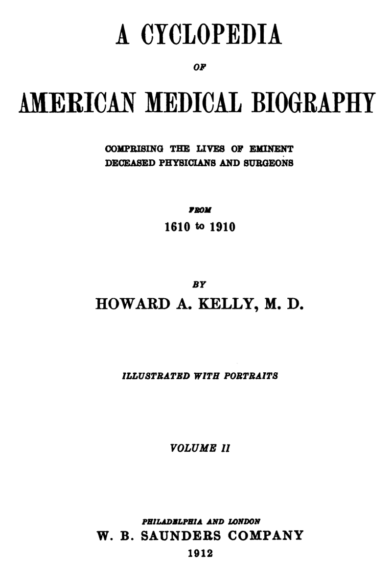 1912-KELLY-Cyclopedia-Am-Med-Bio-V-2-title