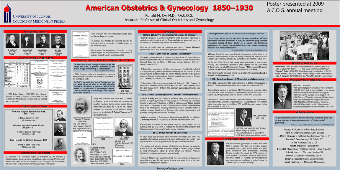 Poster by CYR on USA OBGYN History