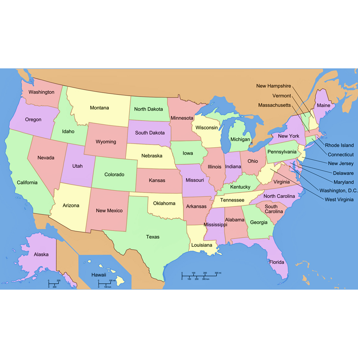 Outline map of USA