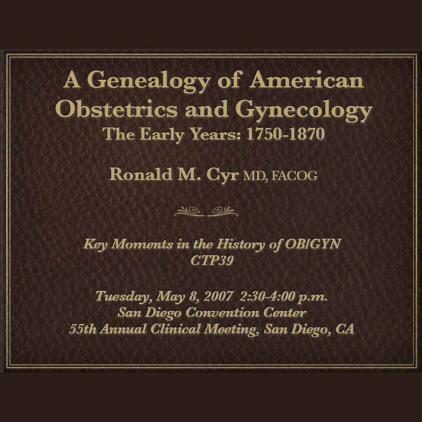 American OBGYN 1750-1870